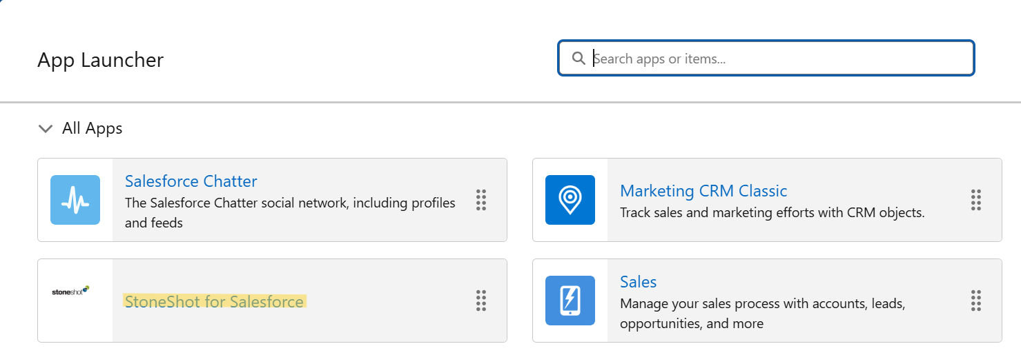 App launcher in Salesforce