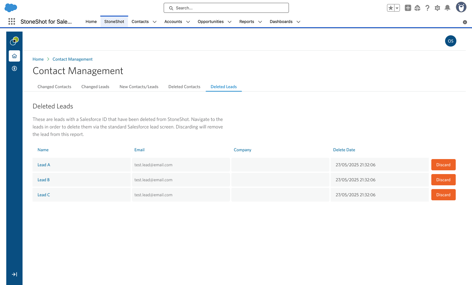 Contact Management - Deleted Leads