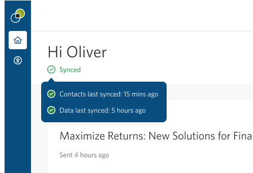 Sync status indicator in StoneShot Integration for Salesforce
