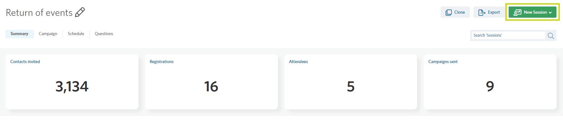Event page in StoneShot