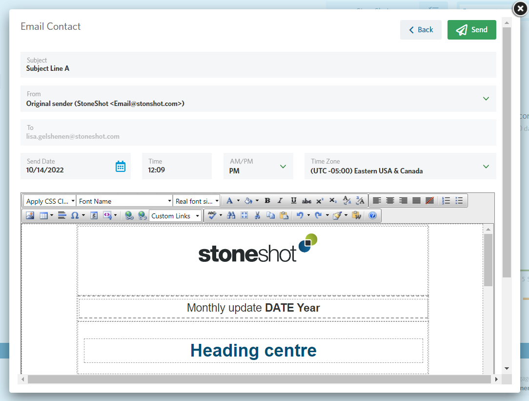 Set up email notifications in StonShot