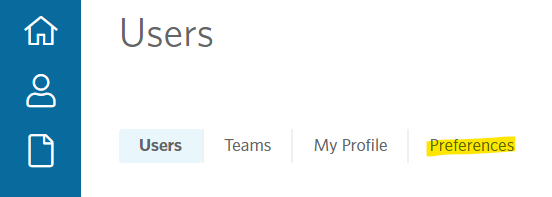 Image of the Users > Preferences tab in the StoneShot sub-navigation.