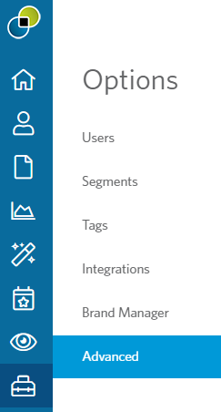 Image of the Options > Advanced tab in StoneShot's site navigation.