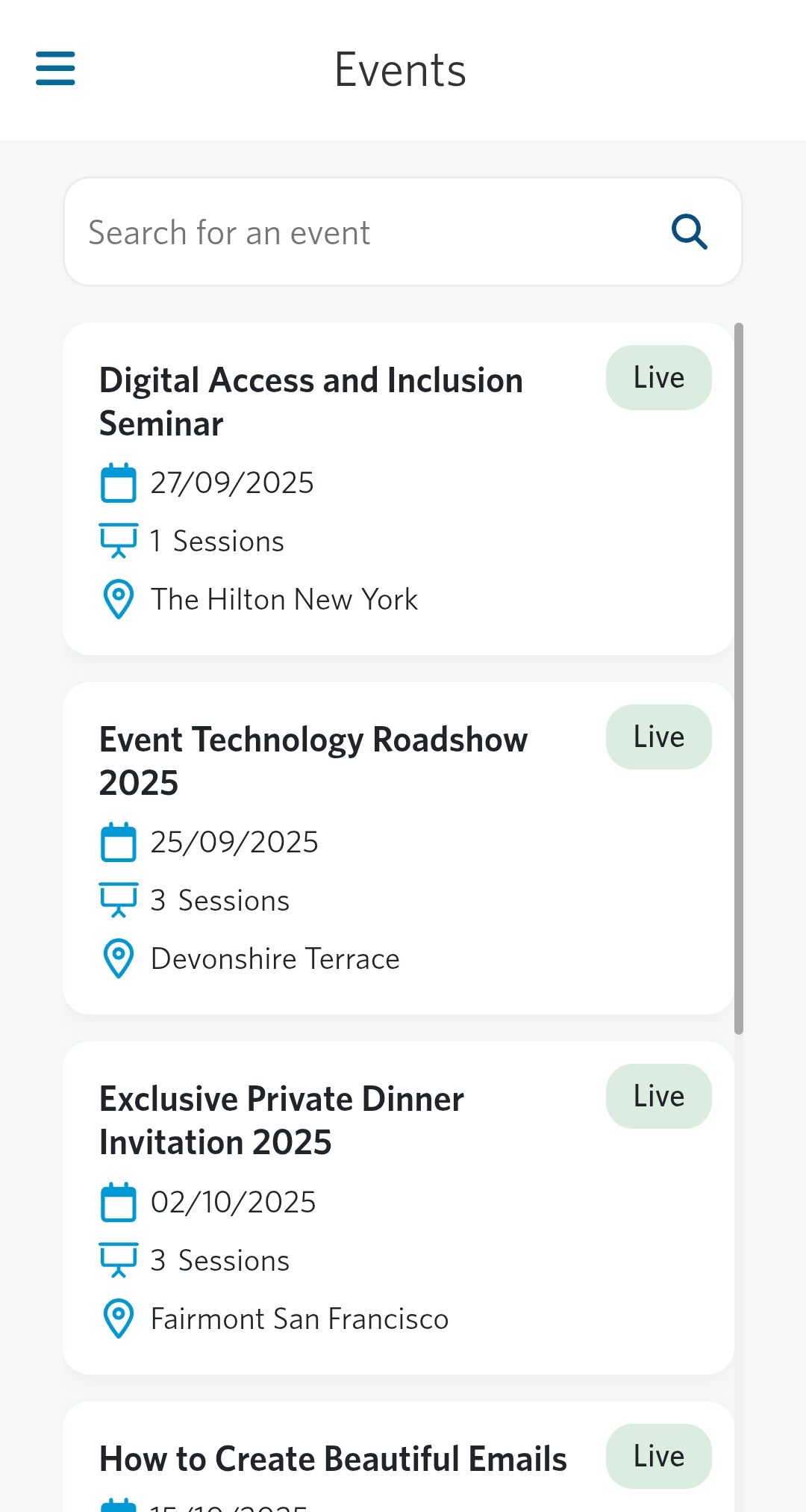 Event Check-In Event Dashboard