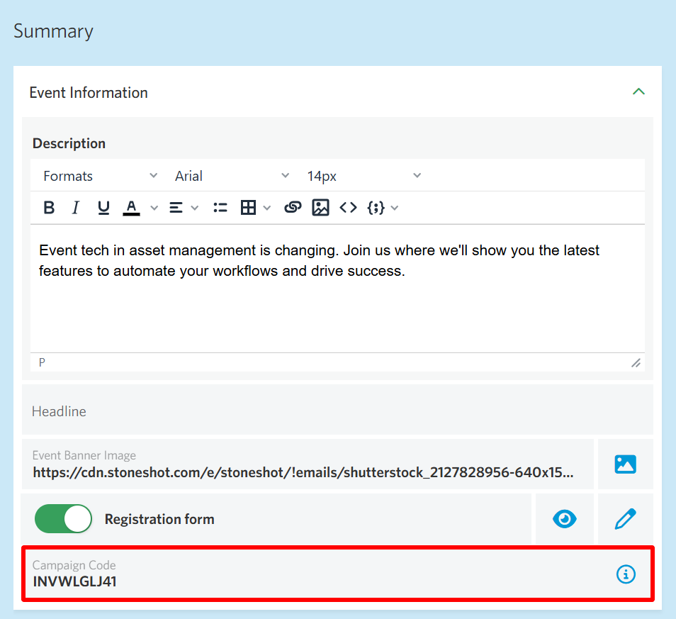 Manage Campaign Codes
