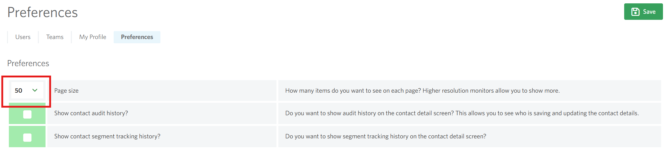 Image of the Preferences page in StoneShot.