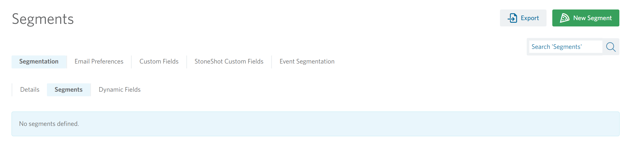 Image showing new segment option.