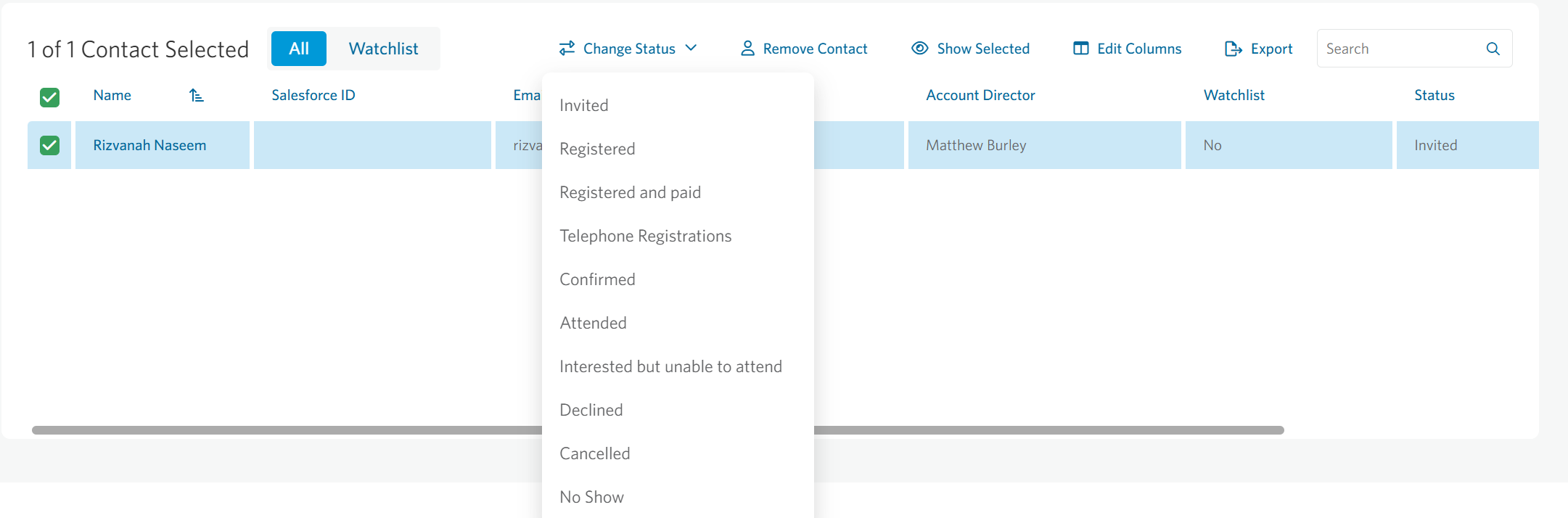 Change Event Status