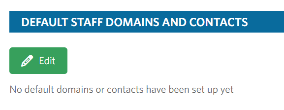 Default Staff Domains and Contacts