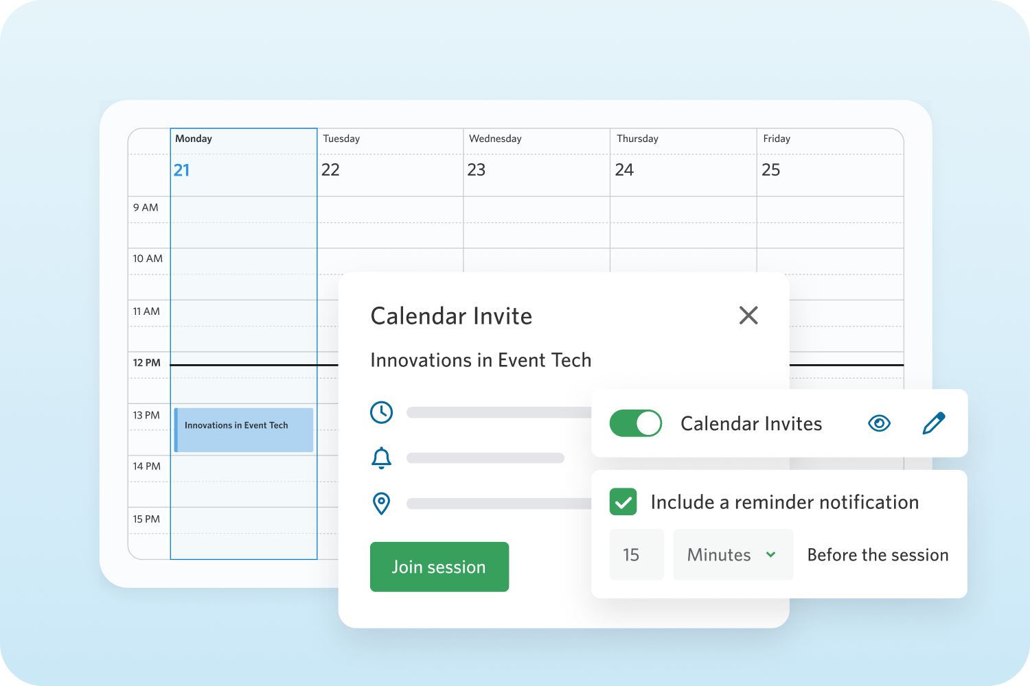 Instant calendar invite
