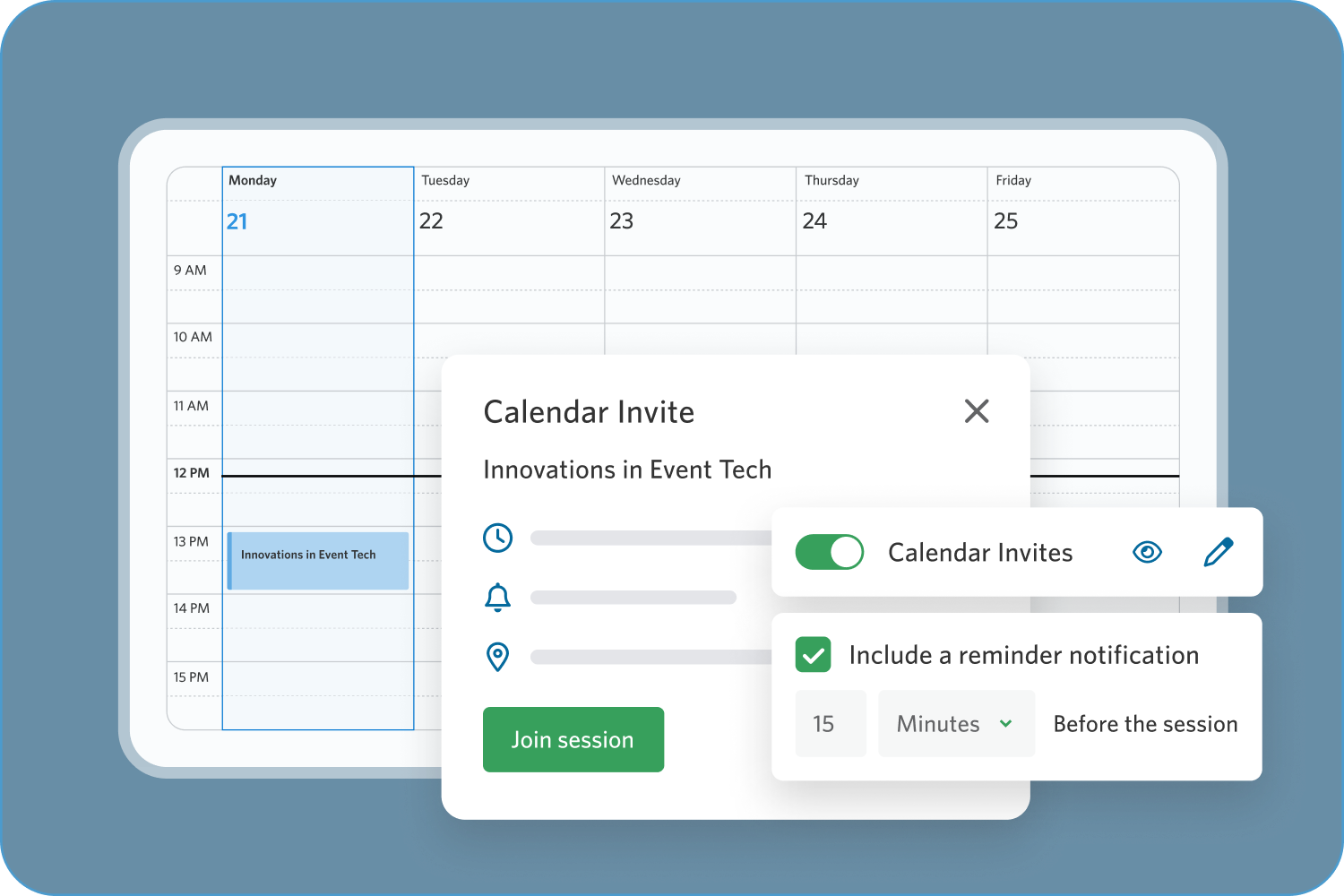 Instant calendar invite